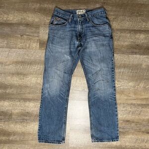 Ariat M4 Denim Blue Jeans Men's 28X32 Relaxed Straight Leg Workwear Western FLAW